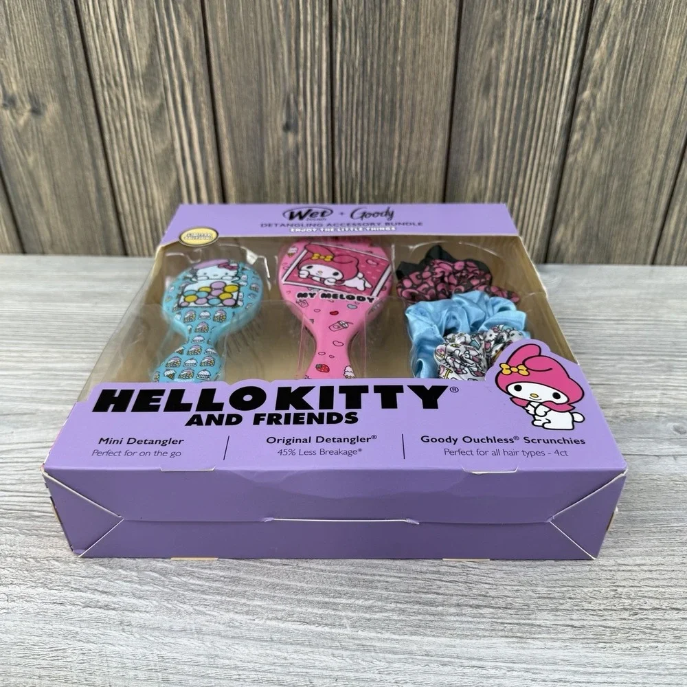 Wet Brush Goody Hello Kitty & Friends Bundle Brushes Scrunchies Limited Ed NEW